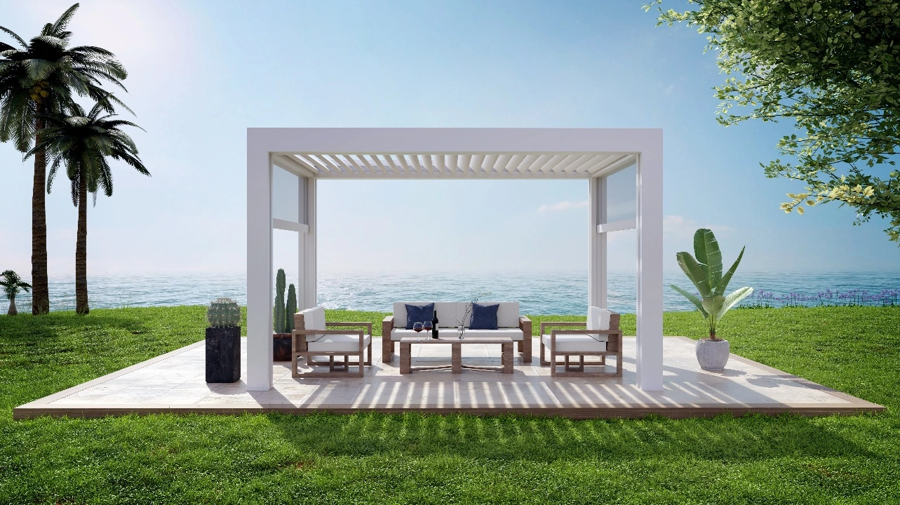 4 fonctions pour une pergola bioclimatique autoportée